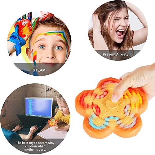 Steemjoey Magic Bean Rotating Cube, Hand Toy Jigsaw Puzzle Toy, Stress Relief Sensory Fidget Toy Sorting Brain Training Iq Games Cube Toy Finger Toy, Gift for Kids and Adults for Christmas Birthday