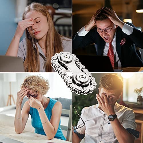 Fidget Chain Sensory Toys Autism-Single Finger Fast Bearings Bike Chain Gears Hand Fidget Spinner,Novelty Toys Used to Relieve Stress, Anxiety, Party Favors Gifts For Kids Adult ADD ADHD EDC