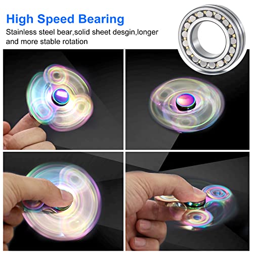 Vunake Fidget Spinner Hand Spinner Fidget Toys for Kids Adults Stainless Steel Bearing High Speed 2-5 Min Spins Precision Brass Tri Finger Gyro Toy EDC ADHD Focus Anxiety Stress Relief Sensory Toys