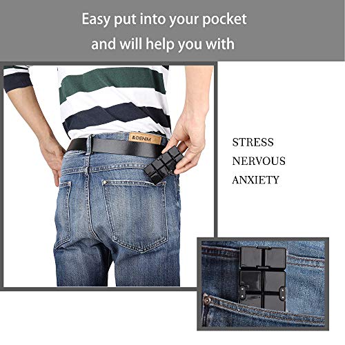 Funxim Infinity Cube Fidget Toy Cube suitable for Adults & Kids, New Version Fidget Finger Toy Stress and Anxiety relief, Killing Time Fidget Toys Infinite Cube suitable for Office Staff (Black)