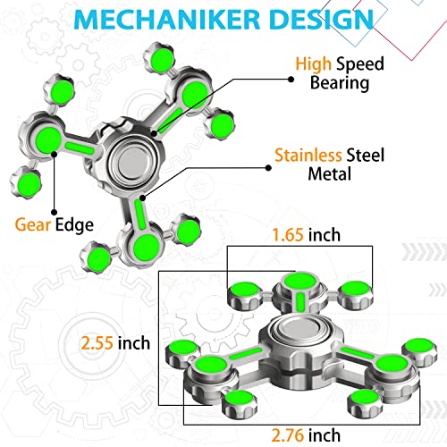 Boost Kinetic Energy Fidget Spinner Toy for Kids Adults, Glow in The Dark Big Hand Finger Spiner Spinning Top Desk Toy for Stress Relief Anti Anxiety, Brithday Christmas Stocking Stuffer