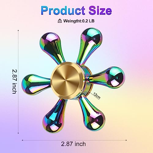 Vofolen Fidget Spinner Finger Hand Spinner Fidget Toy Durable Fast Bearing Precision Metal Fidget Spinners Novelty Toys Used to Relieve Stress Anxiety ADHD Party Favors Gifts For Kids Adult -Colorful