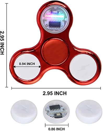 LED Hand Popper Fidget Packs, 6 PCS Light up Fidget Spinner Toys for Kids Teens Adults, Sensory Hand Fidget Toys for Stress Relief, Light Up Finger Toys for Birthday Party Favors
