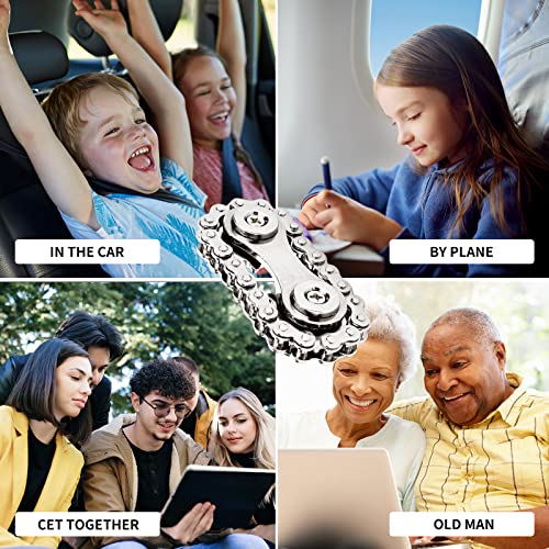 Fidget Chain Sensory Toys Autism-Single Finger Fast Bearings Bike Chain Gears Hand Fidget Spinner,Novelty Toys Used to Relieve Stress, Anxiety, Party Favors Gifts For Kids Adult ADD ADHD EDC