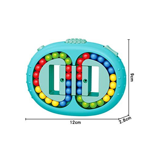 Jagowa 1 Piece Double-Sided Ball Puzzle Cube Fidget Toy for Kid, Magic Cube Creative Finger Puzzle Cube for Children 4-6 Years Old (Blue)