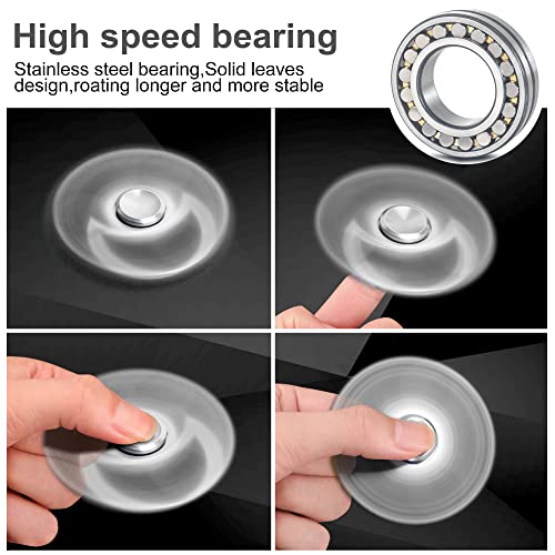 Aolcev Fidget Spinner Fidget Toy Hand Spinner for Kids Adults Stainless Steel Metal 4-10 Minutes Fast Bearing Spins Hand Spinner Tri Finger Gyro Toy ADHD EDC Anxiety Stress Relief Fidget Toy-Silver