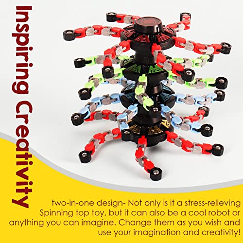 Transmable Fidget Spinner Fingertip Tip Spin Top Toy Spiderman, Funny DIY Finger Spinner Creative Twisted and Deformed Doll Robot Fingertip Mechanical Gyro Boys Girls Kids Adults Sensory Toys All Ages