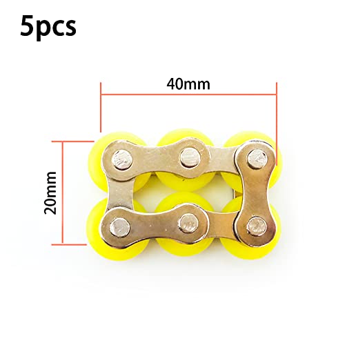 Jancosta 5 Pcs Roller Chain Fidget Toy Stress Relief Steel Bike Chain Fidget Finger Toys for ADD ADHD Anxiety Autism Adults Kids
