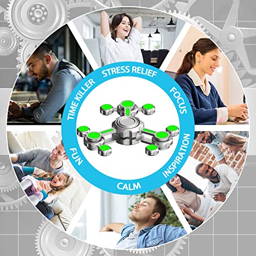 Boost Kinetic Energy Fidget Spinner Toy for Kids Adults, Glow in The Dark Big Hand Finger Spiner Spinning Top Desk Toy for Stress Relief Anti Anxiety, Brithday Christmas Stocking Stuffer