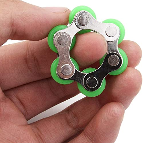Jancosta 5 Pcs Roller Chain Fidget Toy Stress Relief Steel Bike Chain Fidget Finger Toys for ADD ADHD Anxiety Autism Adults Kids
