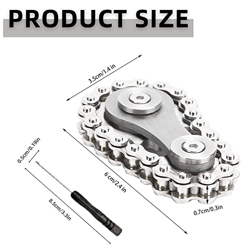 Yeefunjoy Fidget Chain Sensory Toys, Single Finger Smooth Fast Bearings Bike Chain Gears Hand Fidget Rotating, Durable Mechanics, Relieve Stress, Anxiety, Party Favors Gifts For Kids Adult Autism ADHD