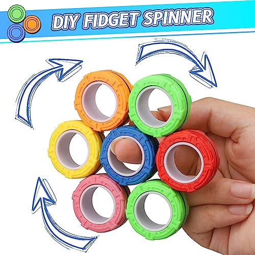 Magnetic Finger Ring Toy For Kids Adults, Magnet Fidget Spinner Toy Spining Top For Stress Relief, Anti Anxiety, Sensory Fidget Chain Gear Novelty Gift For Boys Girls