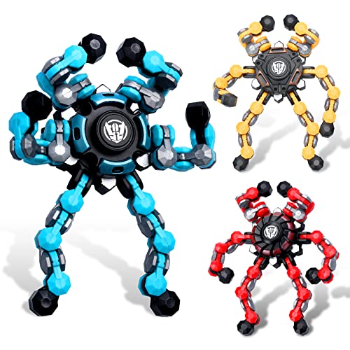 3pcs Transformable Fidget Spinner Toy, Hand Finger Spinner Creative Fingertip Mechanical Gyro for Kids Adults, Funny DIY Fingertip Spin Top Toys, All Ages Sensory Fidget Toys
