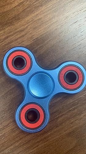 Vofolen Fidget Spinner Fidget Toy Stainless Steel Metal Bearing High Speed 3-6 Min Spins Hand Spinner Fidget Toys EDC ADHD Anxiety Stress Relief Tri Finger Fidget Spinners Sensory Toy Kids Adult-Blue