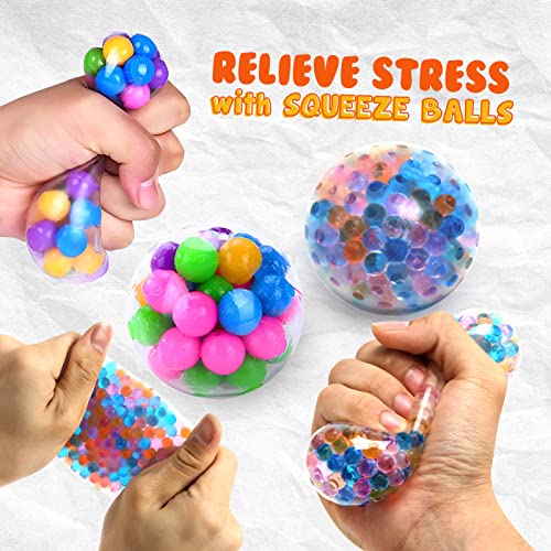 ZaxiDeel Sensory Fidget Toys Set, Fidget Pack For Anxiety Relief 35 Pcs, Stress Sensory Toys for Autism, Fidget Box with Finger Puppets Stress Ball Birthday Party Favors for Kids and Adults