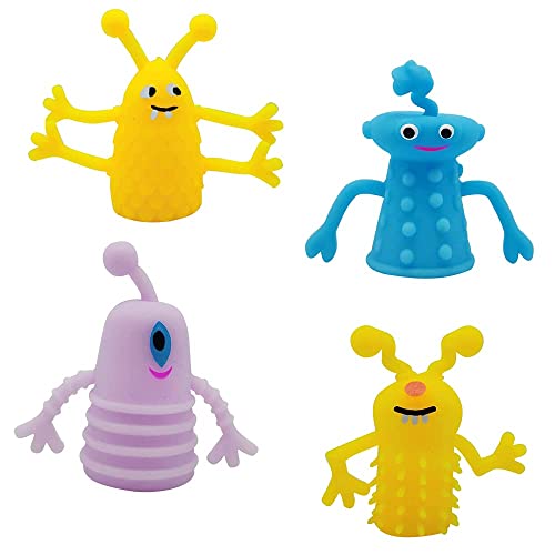 mciskin Monster Finger Puppets,Monster Stretchy Finger Puppets Fidget Toys,Soft Rubber Finger Doll Toys,Halloween Party Favors Finger Role Playing Toys for Kids Goody Bag Filler(8Pcs/Random Color)