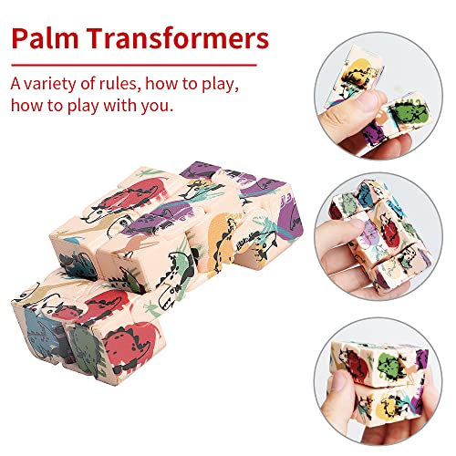 Haiky Infinity Cube Mini Hand Held Finger Fidget Puzzle Toys Stress Anxiety Relief for Adults Kids ADD ADHD Good Gift Killing Time and Fun Magic (Dinosaur)