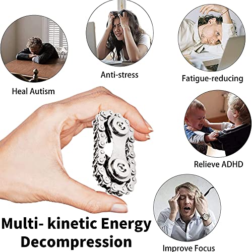Yeefunjoy Fidget Chain Sensory Toys, Single Finger Smooth Fast Bearings Bike Chain Gears Hand Fidget Rotating, Durable Mechanics, Relieve Stress, Anxiety, Party Favors Gifts For Kids Adult Autism ADHD