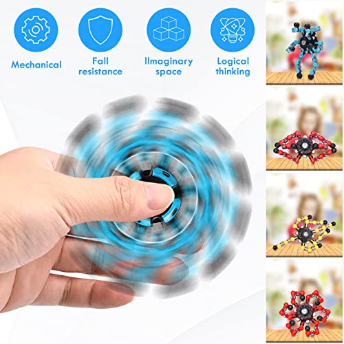 3pcs Transformable Fidget Spinner Toy, Hand Finger Spinner Creative Fingertip Mechanical Gyro for Kids Adults, Funny DIY Fingertip Spin Top Toys, All Ages Sensory Fidget Toys