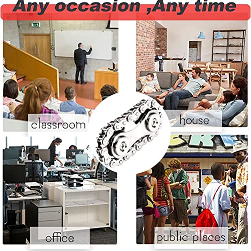 Yeefunjoy Fidget Chain Sensory Toys, Single Finger Smooth Fast Bearings Bike Chain Gears Hand Fidget Rotating, Durable Mechanics, Relieve Stress, Anxiety, Party Favors Gifts For Kids Adult Autism ADHD