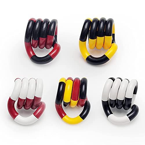 OUOOBEA 5Pcs Stress Relief Fidget Toys,Textured Original Relax toys Fidget Toys,Feeling Winding Fidget Hand Toys Brain Toys for Kids and Adults Special Needs Finger Toys Gift (Color 1)