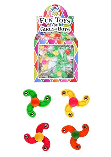 Henbrandt 12x Mini Finger Spinner Sensory Fidget Toys Stress Relief and Anxiety Relief for Children and Adults Kids Party Favour Loot Bag Filler Lucky Dip for Boys and Girls