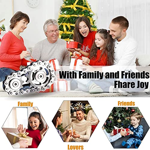 Yeefunjoy Fidget Chain Sensory Toys, Single Finger Smooth Fast Bearings Bike Chain Gears Hand Fidget Rotating, Durable Mechanics, Relieve Stress, Anxiety, Party Favors Gifts For Kids Adult Autism ADHD