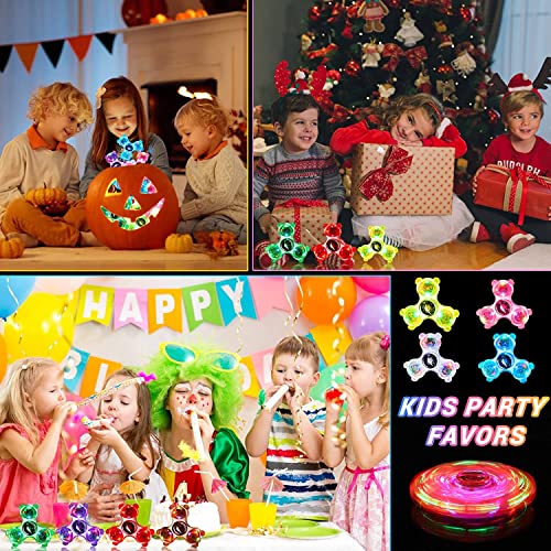 SCIONE 5 Pack Panda Fidget Spinner LED Easter Party Favours Light up Toys for Kids-LED Crystal Fidget Finger Toy Hand Fidget Spinner-Anxiety Toys Stress Relief Reducer