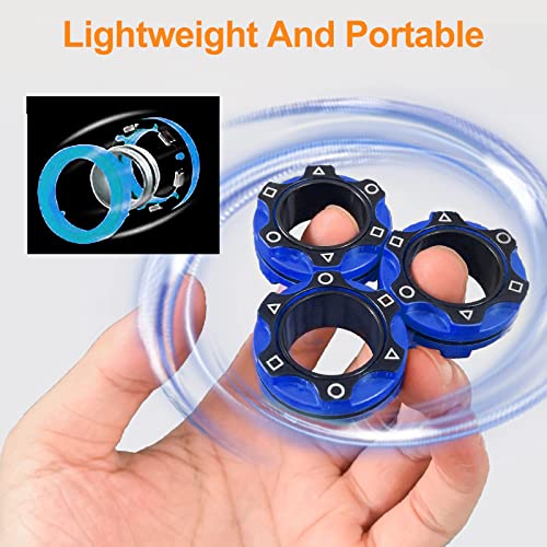 Aionly Magnetic Rings Fidget Toys,Fidget Spinners Magnets for kids,Stress Relief Fidget Rings for Anxiety,Squid Finger Game Advent Calendar Stress Toys Funny Novelty (blue)