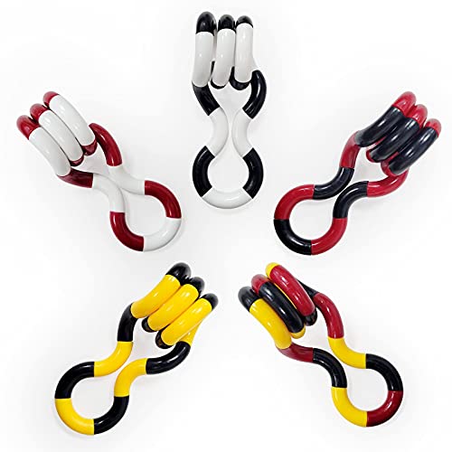 OUOOBEA 5Pcs Stress Relief Fidget Toys,Textured Original Relax toys Fidget Toys,Feeling Winding Fidget Hand Toys Brain Toys for Kids and Adults Special Needs Finger Toys Gift (Color 1)