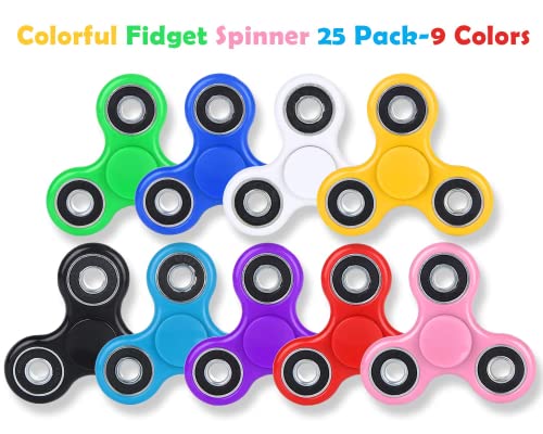 SCIONE Fidget Spinners, Bulk Toys 25 Pack Fidget Spinners Gifts for Adults and Kids, Prize for Kids Classroom,Party Favors for Kids,Stress Anxiety ADHD Relief Fidgets Toy, Finger Hand Spinner Toys