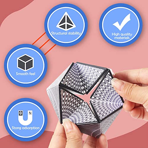 Yiran Infinity Fidget Flip Toy, Transforming Magic Cube Fidget Finger Toy Stress & Anxiety relief, Stay Calm & Focused Fidget Toy Infinite Cube Tear-Resistant Desk Manipulative Gadget for Kids Adult