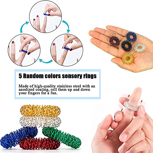 40 Pcs Fidget Toys Pack, Fidget Toy Sensory Set, Decompression Toy with Push Pop Bubble Inf-inite Cube, Stress Relieves Sqùeeze Poppet Toy for Adults Kids Party Favors Bags Fillers