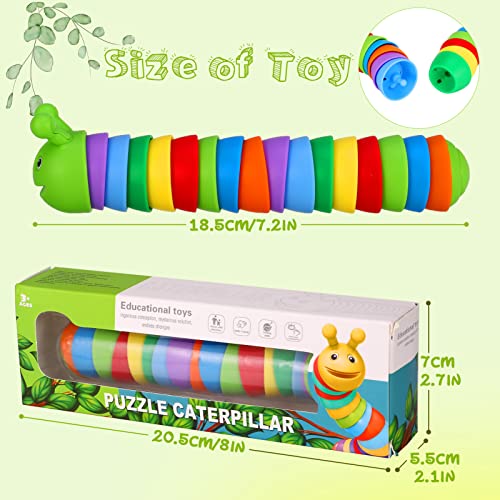 Dacitiery 2Pcs Fidget Slug Toy Articulated Fingers, Realistic 3D Printed Sensory Slug Fidget Toy, Crawling Sensory Toy Stress Relief Toy for Kids Adults