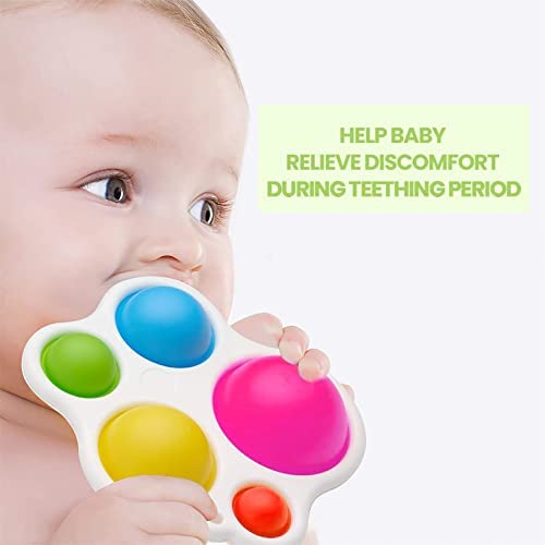 ZINBLE Fidget Toys Pop It Set, Babies Autism Sensory Toy for Brain Development, Stress Relief Pop It Bubbles Digits Fidget Toys for Kids Adults Toddlers Learning with Finger Fiddle (5 Pop it Bubbles)