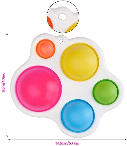ZINBLE Fidget Toys Pop It Set, Babies Autism Sensory Toy for Brain Development, Stress Relief Pop It Bubbles Digits Fidget Toys for Kids Adults Toddlers Learning with Finger Fiddle (5 Pop it Bubbles)