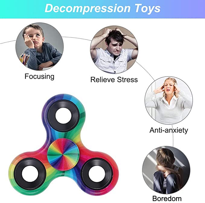 Fidget Toys 12 Pack,Fidget Spinners Pack for Kids Adults, Sensory Fidget Toys Packs, Anxiety Toys Stress Relief, Fidgets Best Hand Spinner Finger Bearing Trispinner Toy