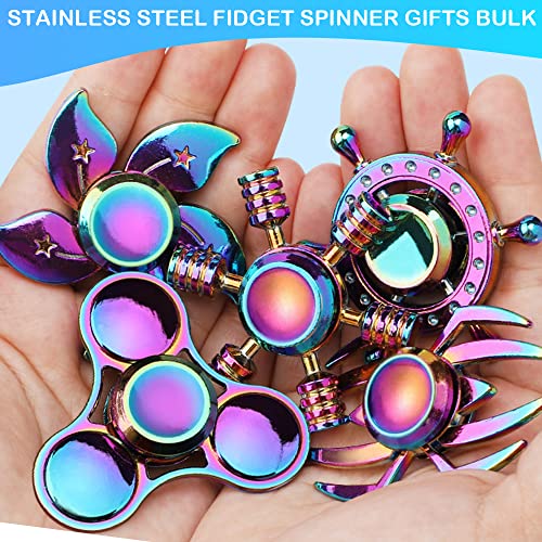 Cool Fidget Spinner Toy Metal For Kids Adults, Small Finger Hand Spinner Gadget Desk Toy Spinning Top Focus Party Favors Stocking Stuffer Fidget Pack Fingertip Gyro For Stress Relief Anti Anxiety Gift