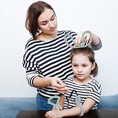 Wacky Tracks Snap and Click Fidget Toys 24 Links 4 Pack for Kids Puzzles Toys Finger Snake for Stress Relief (4 Pack Macaroons)