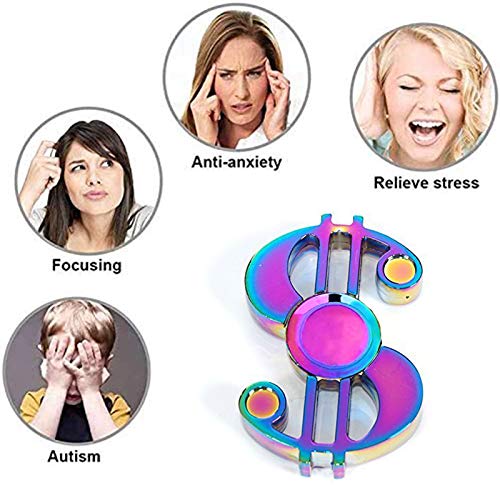 Cool Fidget Pack Toys Set, Novelty Fidgets Spinners Rainwbow Finger Hand Spinner Metal Fidget Chain Cube Kit Focus Autism Toy Fingertip Gyro Stress Relief Spiral Twister Anti Anxiety Gifts Kids Adults