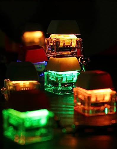 Yiran Fidget Toys Keyboard with LED Light, 2pcs Fidget Keyboard Keychain Stress Relief Toys for Adults Kids, Finger Keyboard Keychain Fidget Toys, Desk Toys, ADHD Toys,Sensory Toys,Gift for Boys Girls