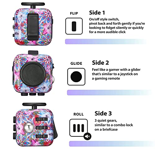 MarckersHome Fidget cube & keychain Bubble Toy Pop Fidget pack Fidget Toys Set 6 Sides Sensory Cube with Click Ball Killing Time Finger Toy Anxiety Relief Stress Gift for Kids&Adults