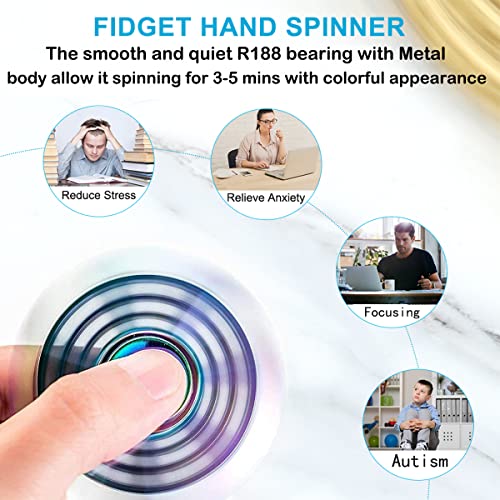 Cool Fidget Spinner Toy Metal For Kids Adults, Small Finger Hand Spinner Gadget Desk Toy Spinning Top Focus Party Favors Stocking Stuffer Fidget Pack Fingertip Gyro For Stress Relief Anti Anxiety Gift