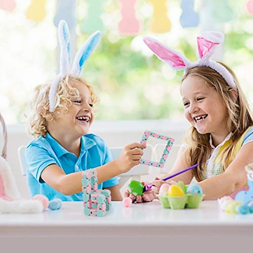 Wacky Tracks Snap and Click Fidget Toys 24 Links 4 Pack for Kids Puzzles Toys Finger Snake for Stress Relief (4 Pack Macaroons)