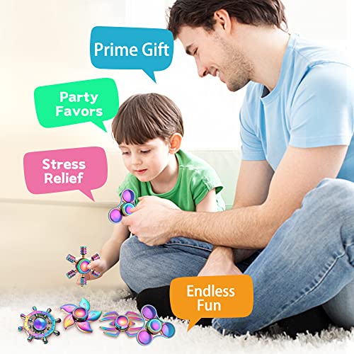 Cool Fidget Spinner Toy Metal For Kids Adults, Small Finger Hand Spinner Gadget Desk Toy Spinning Top Focus Party Favors Stocking Stuffer Fidget Pack Fingertip Gyro For Stress Relief Anti Anxiety Gift