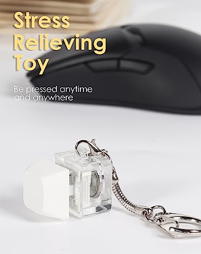 Yiran Fidget Toys Keyboard with LED Light, 2pcs Fidget Keyboard Keychain Stress Relief Toys for Adults Kids, Finger Keyboard Keychain Fidget Toys, Desk Toys, ADHD Toys,Sensory Toys,Gift for Boys Girls