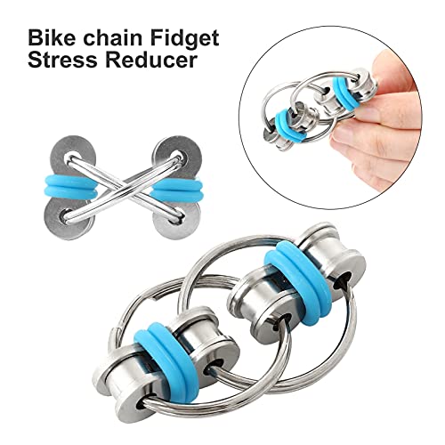 Milaloko 10 Pack Flippy Chain Fidget Finger Sensory Toys for Kids Adults Stress and Anxiety Relief