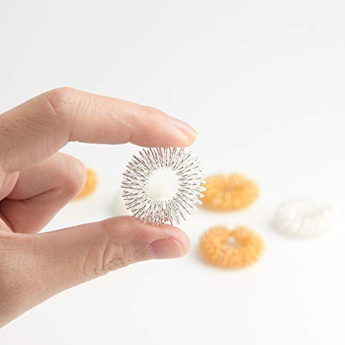 FEPITO 20 Packs Spiky Massage Finger Rings, Finger Acupressure Ring Set Fidget Massage Toy For Kids Teens Adults, 2 Colors