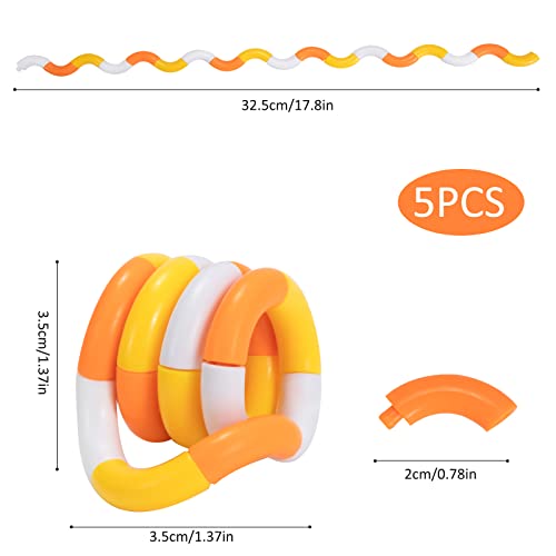 Tangle Fidget Toy, Twisting Sensory Toy, Hand-Eye Coordination Toy, Anxiety, Stress Relief Fidget Finger Toys for Kids, Teenagers, Adults Fine Motor Skills, 5 Pack