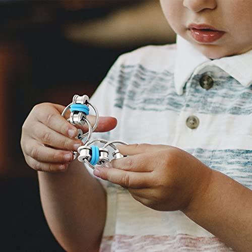 Milaloko 10 Pack Flippy Chain Fidget Finger Sensory Toys for Kids Adults Stress and Anxiety Relief